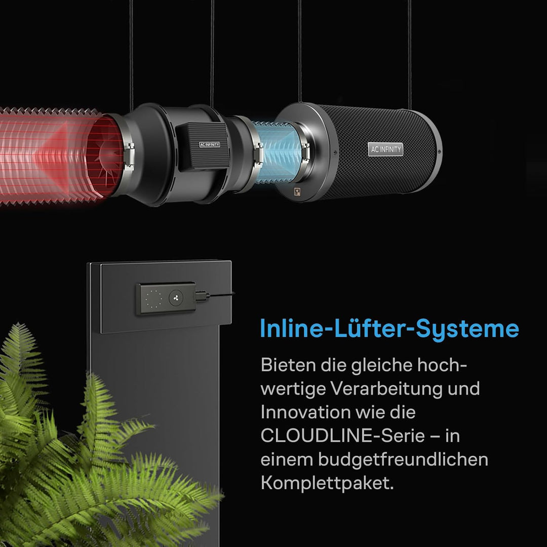 AC Infinity CLOUDLINE LITE Luftfilter-Set, 20,3 cm, Inline-Ventilator und Kohlefilter-Kombination, K