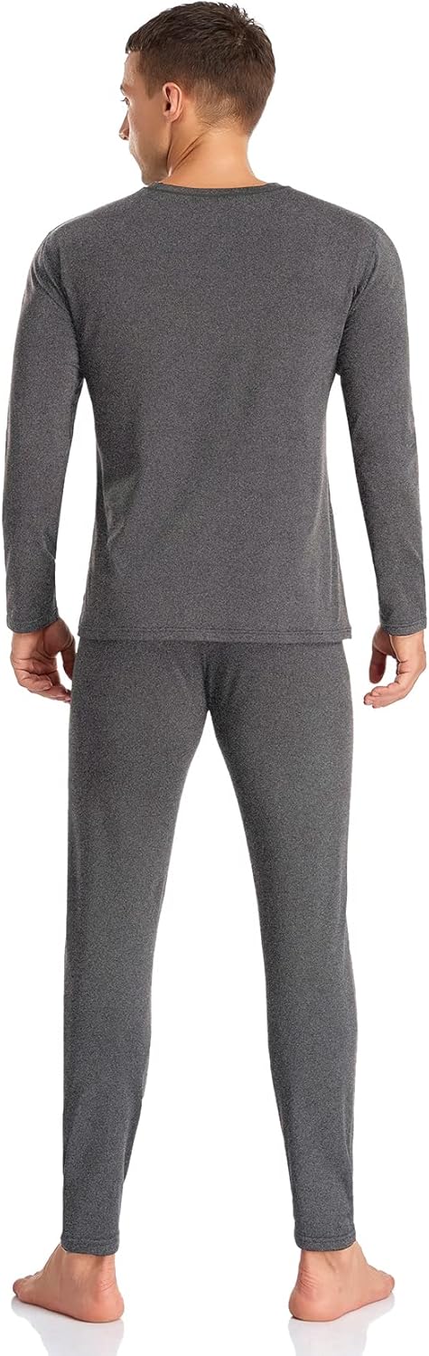 SIMIYA Herren Thermounterwäsche Set, warme Unterwäsche mit Innenfleece, Ultraleicht Oberteil und Unt