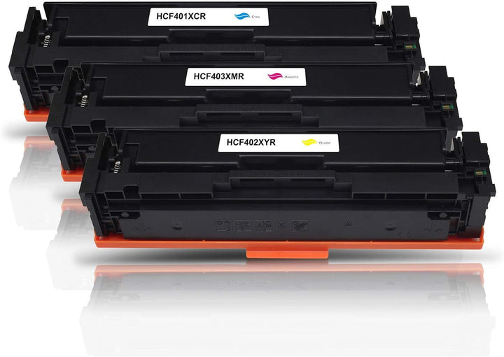 Mipuu 3 Toner kompatibel zu HP CF253XM CF401X CF402X CF403X (Cyan Magenta Gelb) für Color Laserjet P