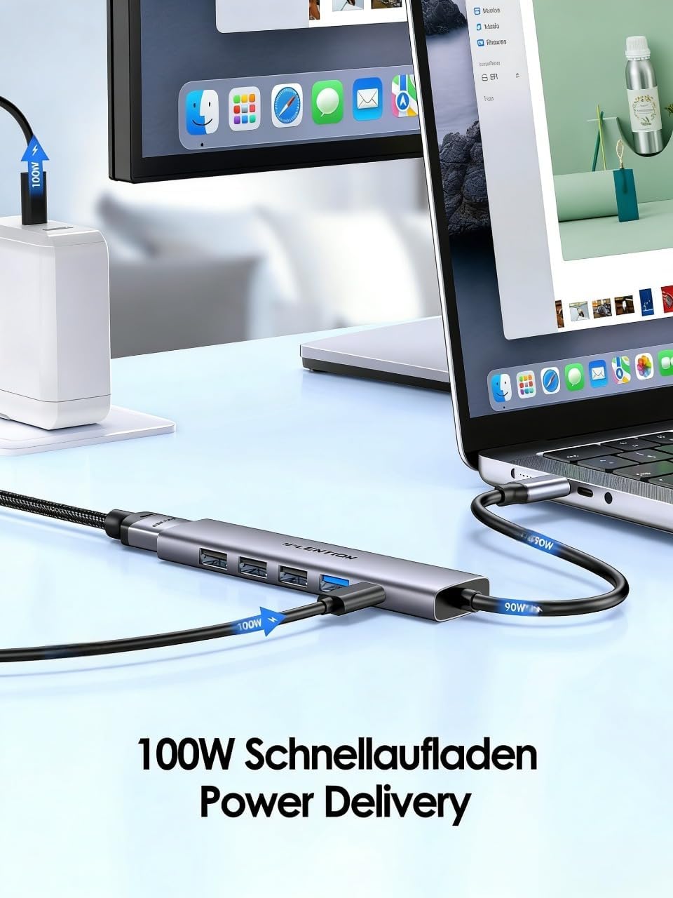 LENTION USB C Hub mit 100W PD Aufladung, 4K HDMI, USB 3.0 & 2.0 Adapter auf HDMI, Kompatibel 2025-20