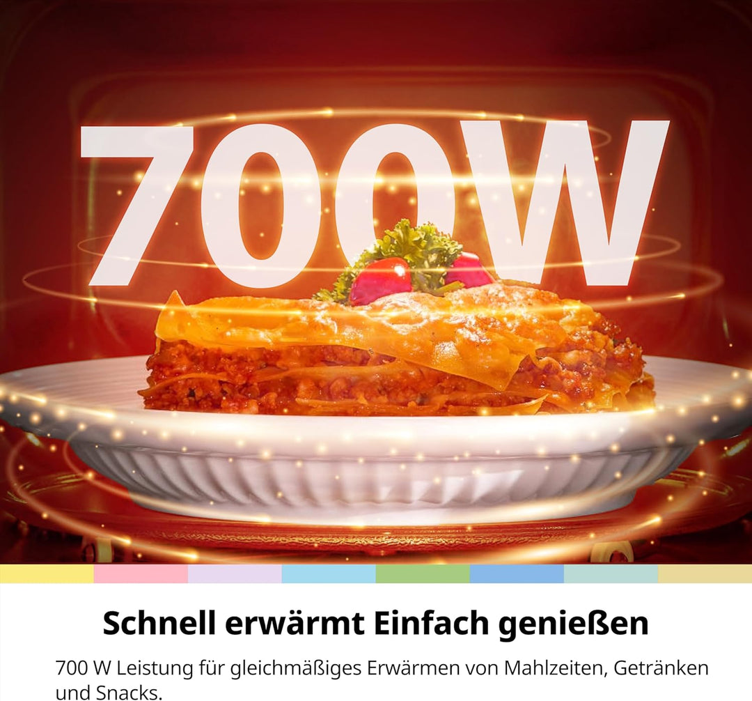 COMFEE' CMO-MG202NC(BK) Mikrowelle mit Grill, 20 Liter, Mikrowelle 700 W, Grill 1000 W, 5 Leistungss