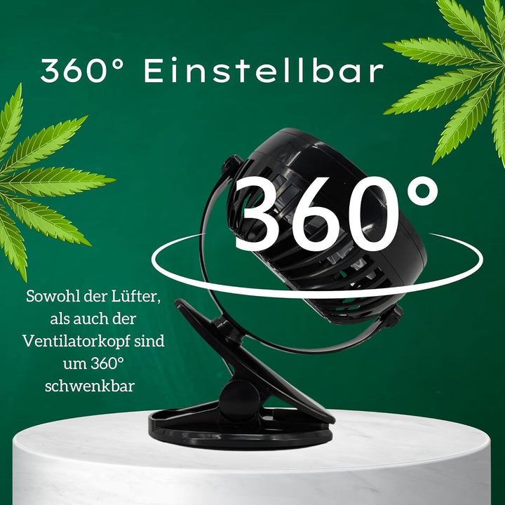 PREMIUM 230V Ventilator Grow mit Kabel für Steckdose Clip Klipp Klemme Klemmventilator I Clipventila