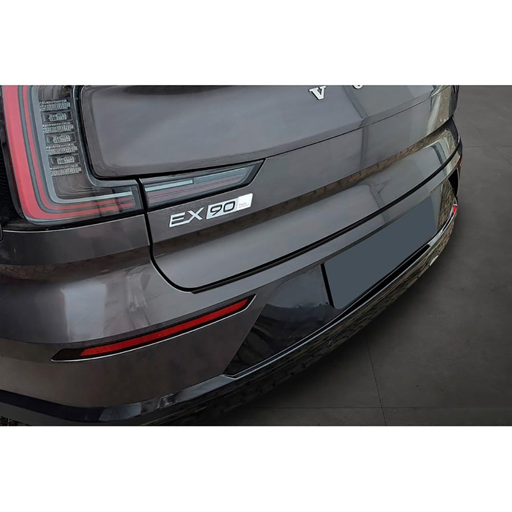 Avisa Spiegelschwarz Edelstahl Heckstossstangenschutz kompatibel mit Volvo EX90 2022- 'Ribs'