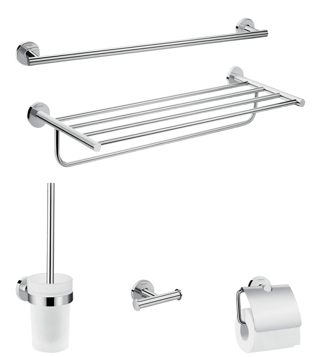 hansgrohe Logis Universal Handtuch-/Toilettenpapierhalter Bad-Accessoire (Ablage, Set 5-teilig, Toil