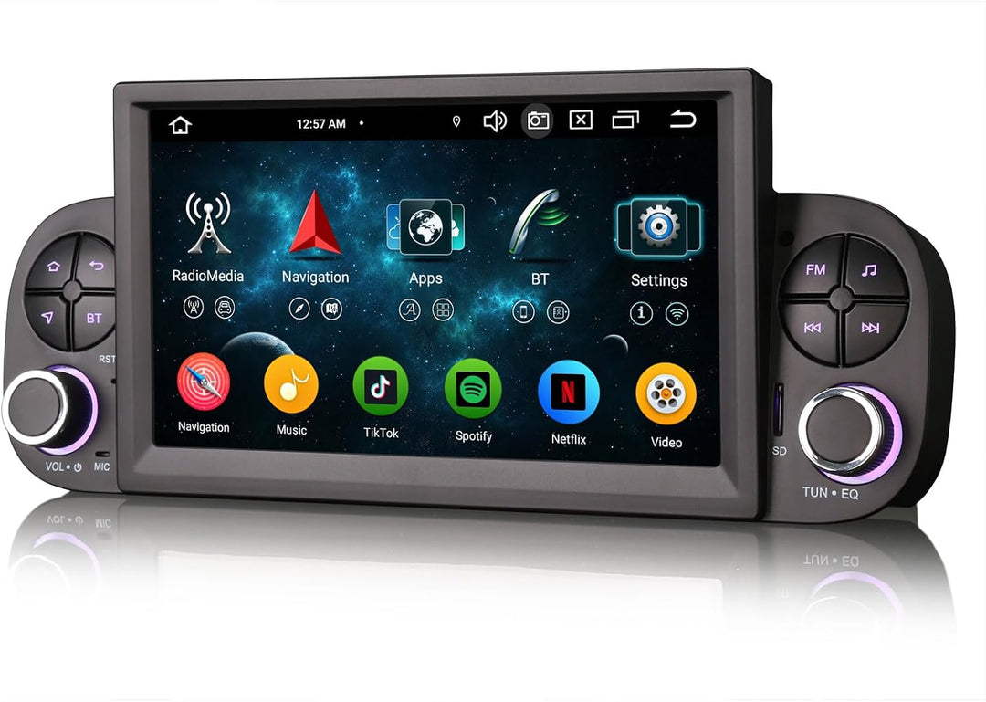 Acht-Kern Android 14 DAB+ Autoradio 4GB+64GB Für Fiat Panda MK3 Type 319 mit GPS Navigator Unterstüt