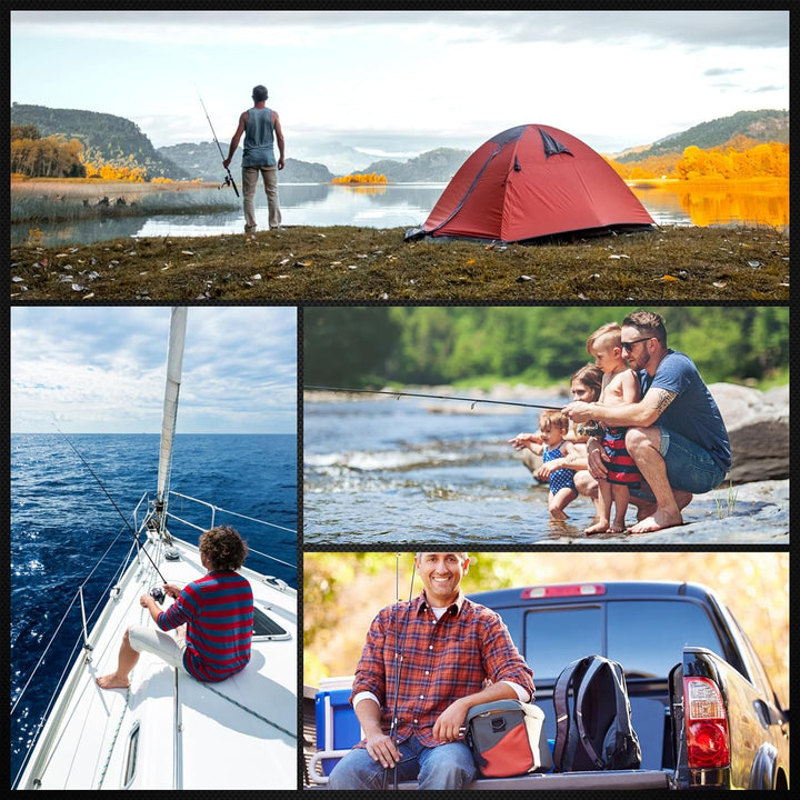 Gonex Teleskop-Angelrute und Rollen-Set mit Angelschnur, Angelköder-Set und Zubehör und Tragetasche