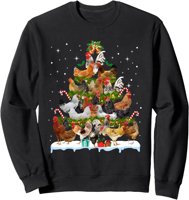 Huhn Weihnachten Deko Weihnachtsbaum Lustig Huhn Sweatshirt