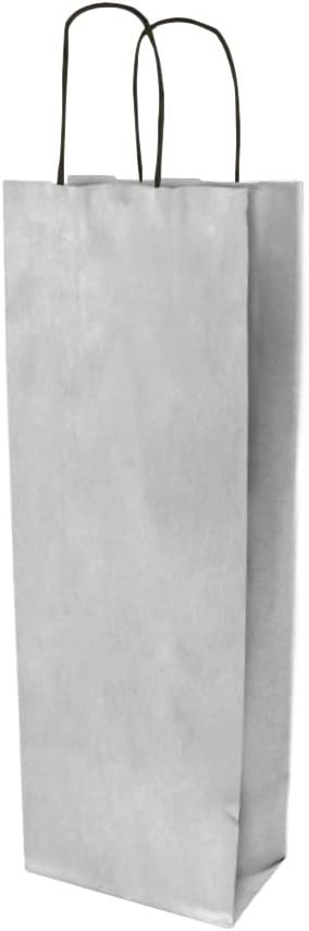 BIOZOYG 250x Flaschentaschen 14 x 8 x 40 cm silber - Weintasche Geschenktüte Flaschen - Flaschentüte
