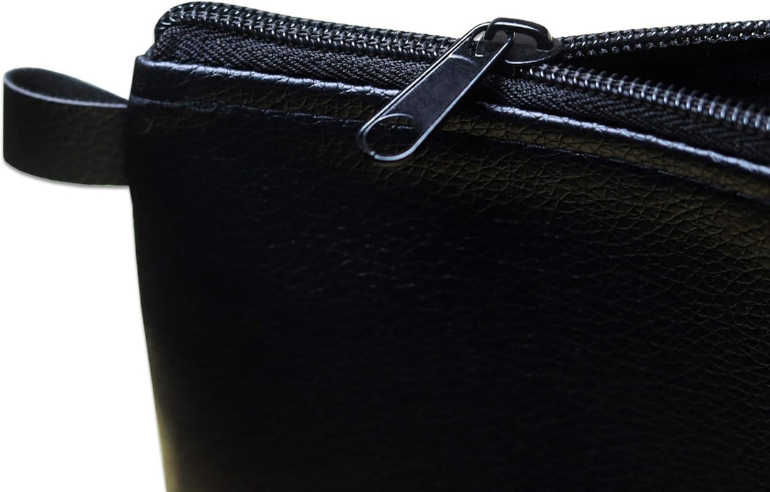 10-er Pack Banktaschen mit Reissverschluss Set Geldtaschen 27 x 17 cm Kunstleder schwarz für Dokumen