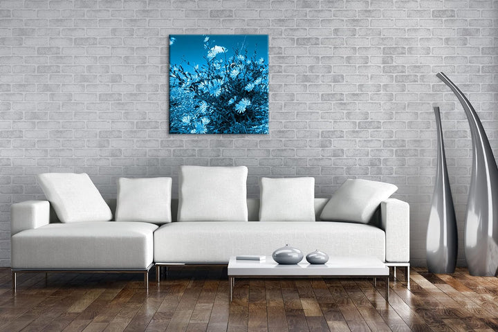 deyoli Kornblumen im Frühling Format: 70x70 Effekt: Monocrome Blau als Leinwandbild, Motiv fertig ge