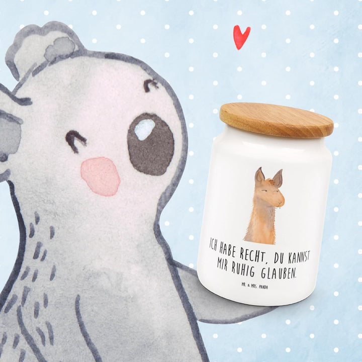 Mr. & Mrs. Panda Teedose Lamakopf Genervt - Geschenk, zuckerdose, Kaffeedose, Beste Freundin, Keksdo