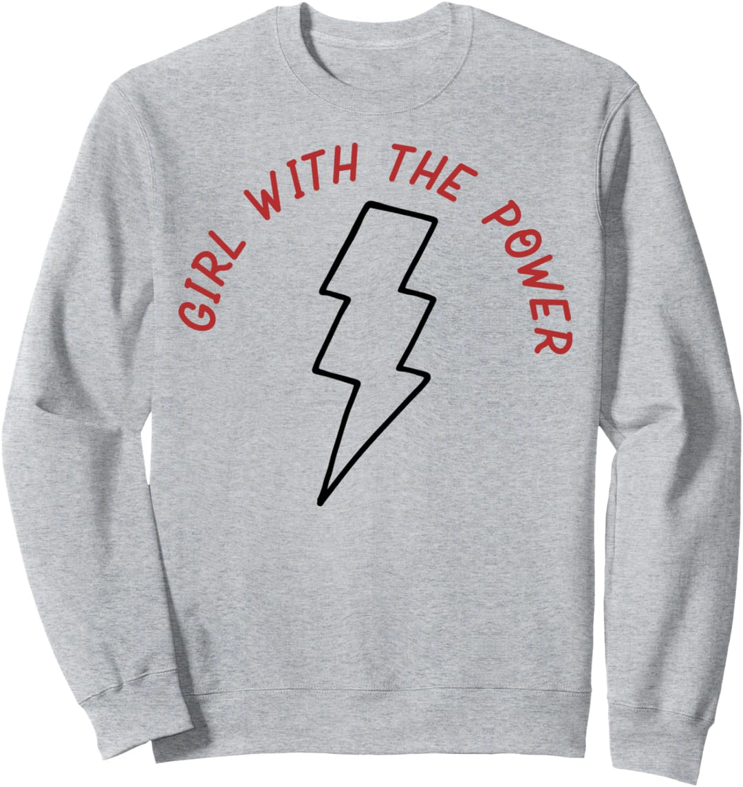 Trendy Lightning Bolt Girl With The Power Sweatshirt