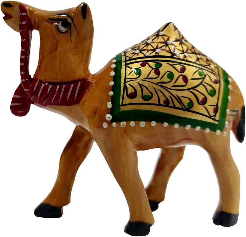 Purpledip Holz Camel mit schönen Fine Gold Malerei; Miniatur Idol Geschenk (11257 Ordner Plastik Eco