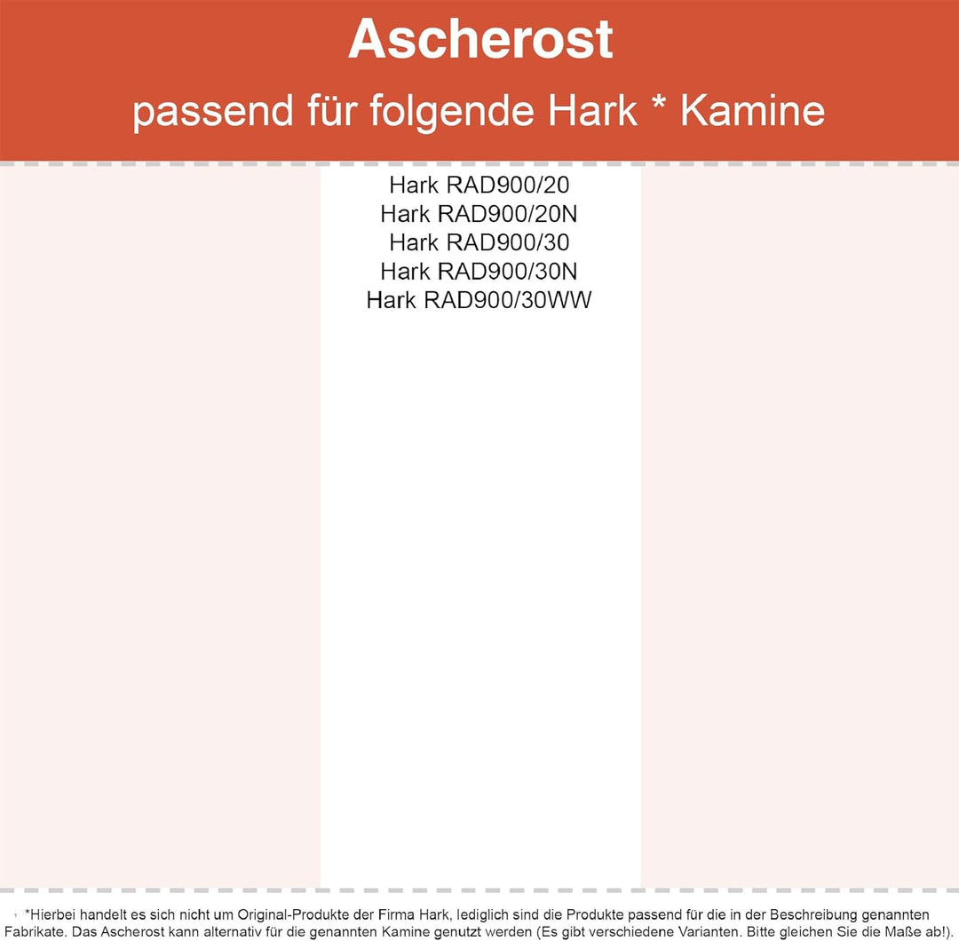 Kaminrost - Passend für Hark Kaminöfen inkl. Modellübersicht - Ascherost Kamin aus massivem Stahl -