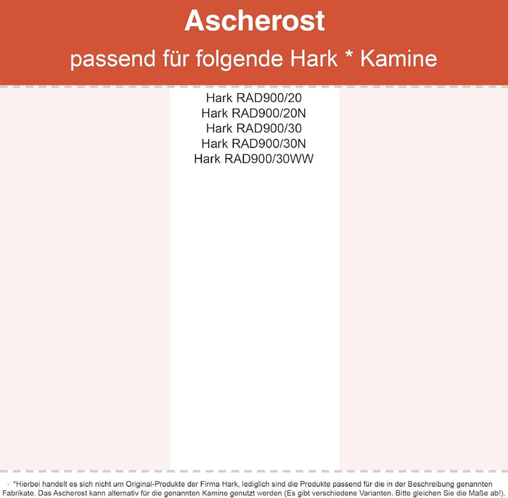 Kaminrost - Passend für Hark Kaminöfen inkl. Modellübersicht - Ascherost Kamin aus massivem Stahl -