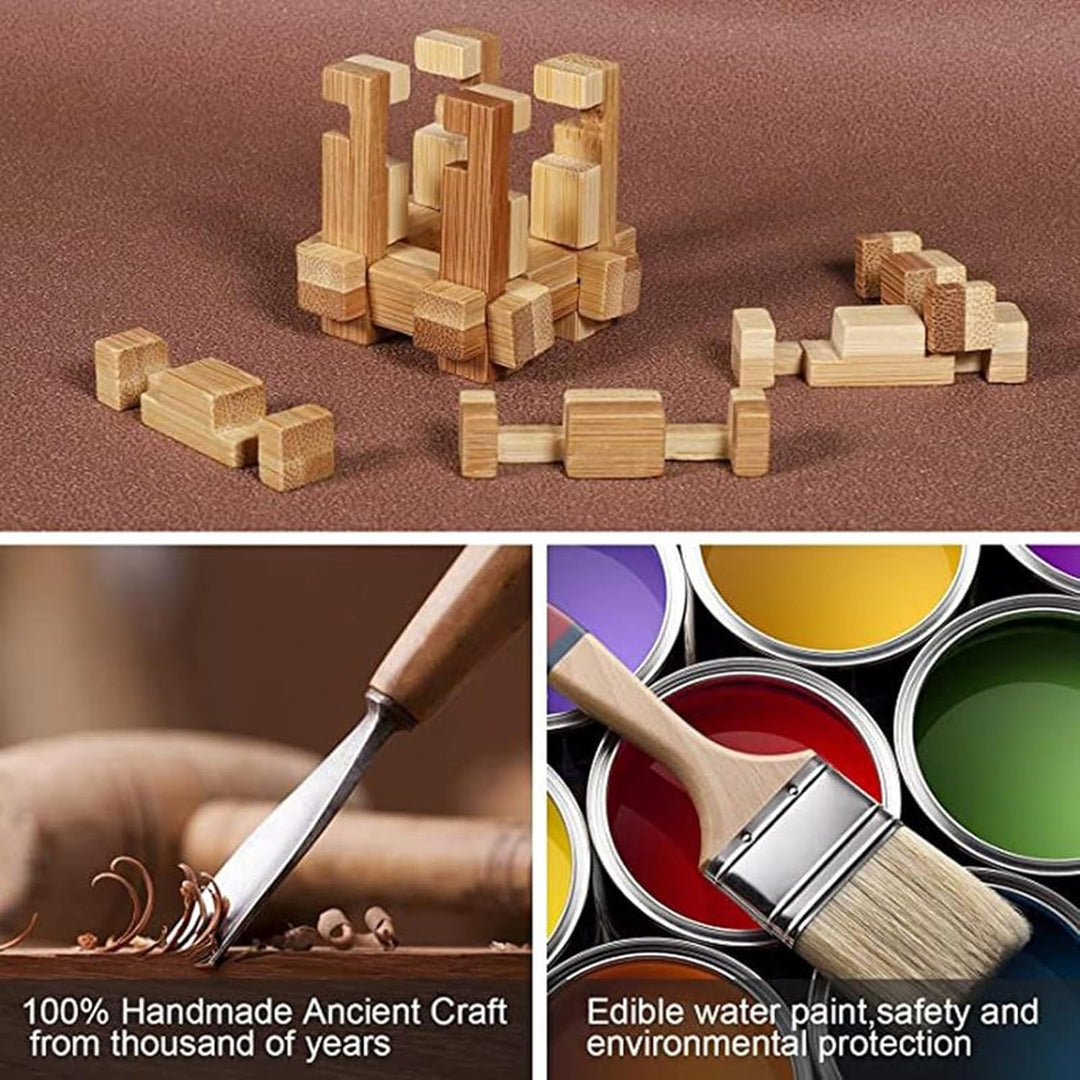 3D Holz Pädagogisches Spielzeug Denkaufgabe Puzzle, Logikspiele aus Holz, IQ Test Mind Game Denkaufg