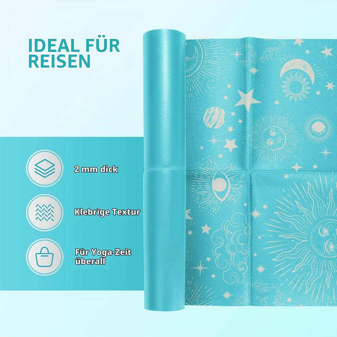 PROIRON Yogamatte Faltbar, Reise Yogamatte rutschfest &amp; leicht 173cm x 61cm x 5mm, Gymnastikmatte mi