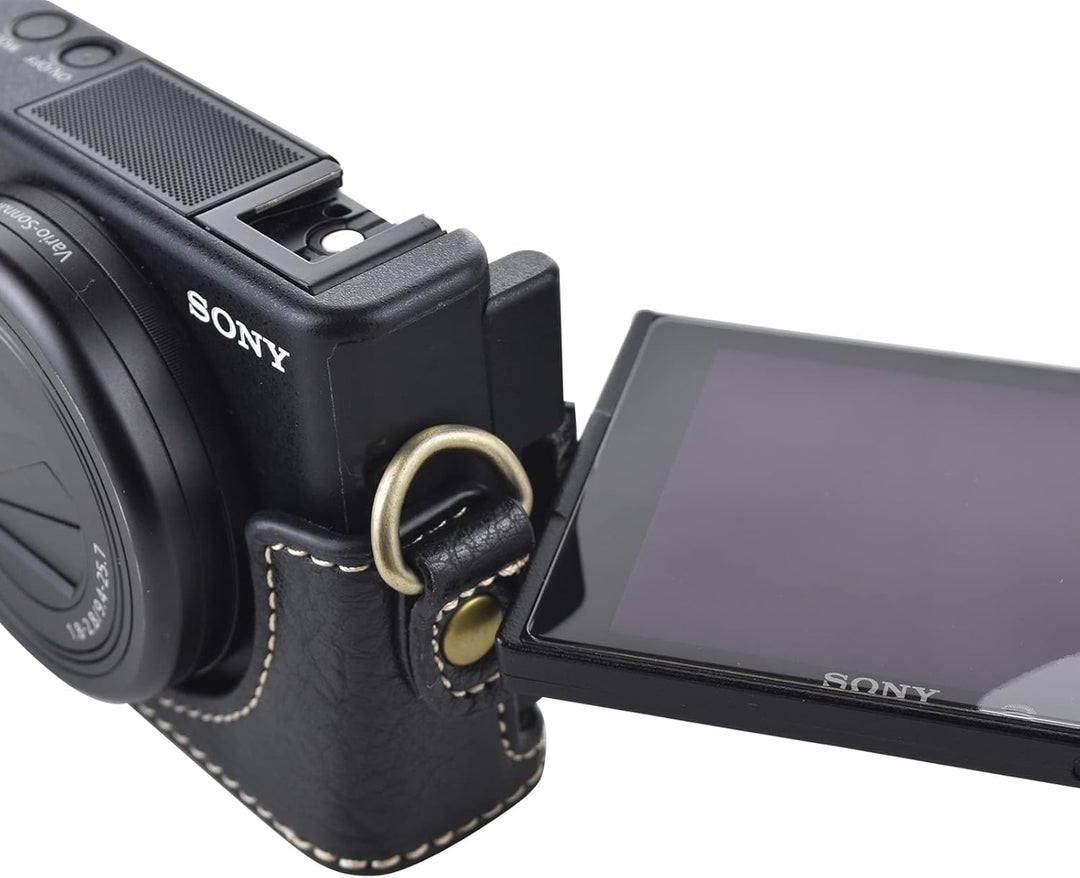 Rieibi ZV1 Tasche – Vintage Kameratasche aus PU-Leder für Sony ZV1 ZV-1 DSLR-Kamera – Schutzhülle mi