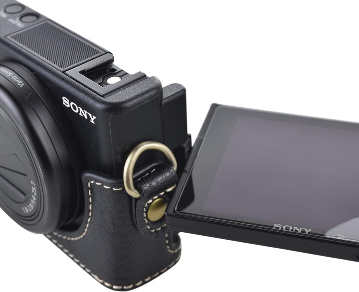 Rieibi ZV1 Tasche – Vintage Kameratasche aus PU-Leder für Sony ZV1 ZV-1 DSLR-Kamera – Schutzhülle mi