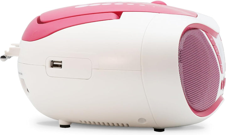 MOOOV 477410 Tragbarer CD-Player mit Radio, USB, Lautsprecher - Mini Kofferradio für Kinder & Senior