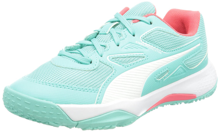 PUMA Unisex Kinder Solarflash Jr Leichtathletik-Schuh 38.5 EU Elektro Aqua Sunblaze Puma White, 38.5