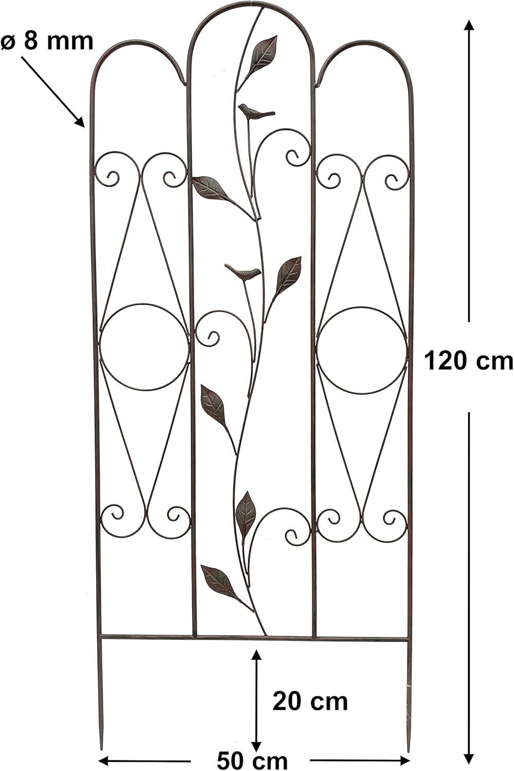 DanDiBo Rankhilfe Metall Rankgitter 120 cm 93993 Kletterhilfe Bodenstecker Blumenhalter Ranksäule