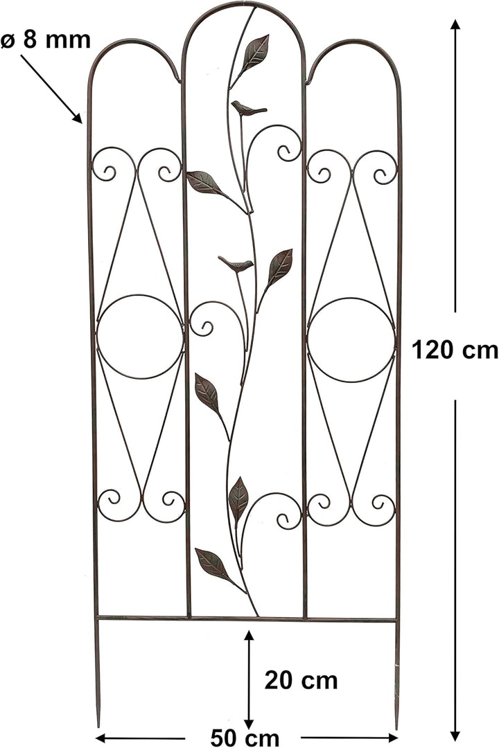 DanDiBo Rankhilfe Metall Rankgitter 120 cm 93993 Kletterhilfe Bodenstecker Blumenhalter Ranksäule