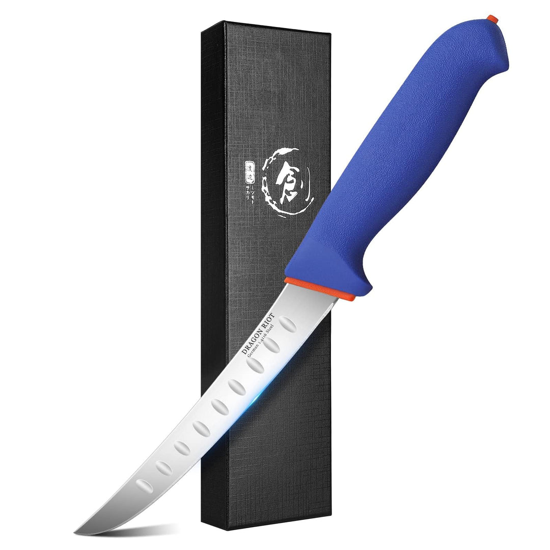 DRAGON RIOT Ausbeinmesser profi, 6 Zoll Fleischmesser Flexibel Metzgermesser, Grillmesser scharf Fle