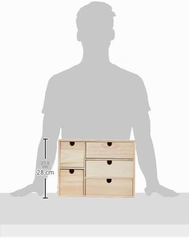 Artemio 14002158 Schubladenschrank, Holz, Beige, 35 x 15 x 26 cm