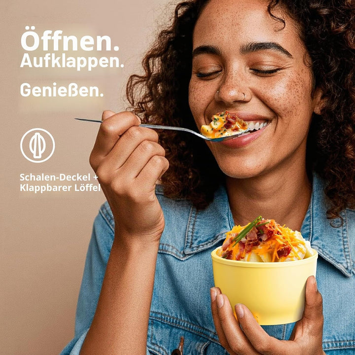 Thermobehälter für Essen 530ml, Edelstahl Thermobecher für Essen Warmhaltebehälter mit Löffel, Ausla