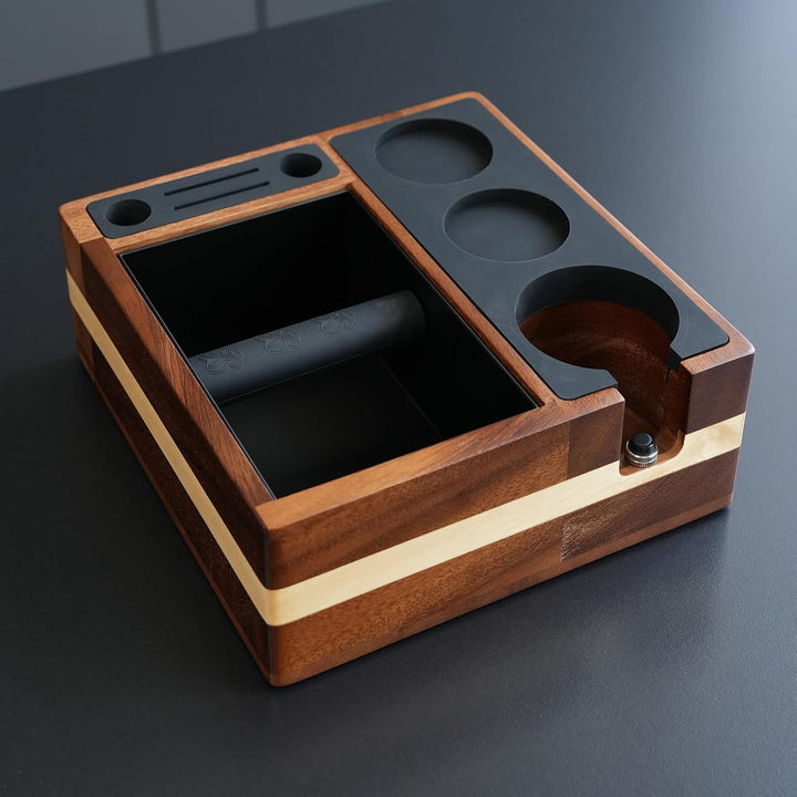 Tamper Station für Barista (51-58mm) | Tamperstation mit Klopfbox | kaffe Tamping Station | Barista