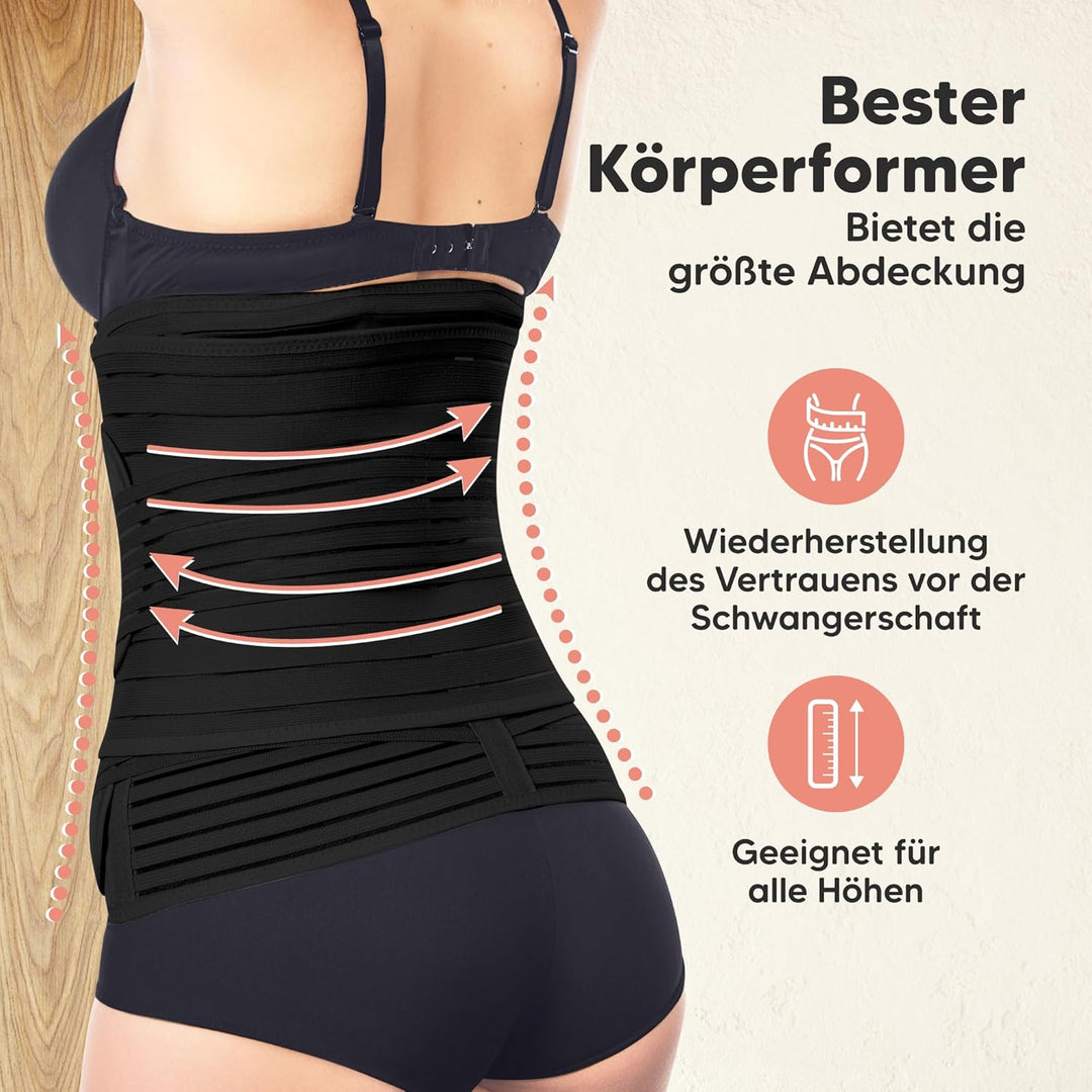 3 in 1 Postpartum Gürtel für Damen - Bauchgurt nach Geburt Kaiserschnitt - Rückbildungsgürtel nach G