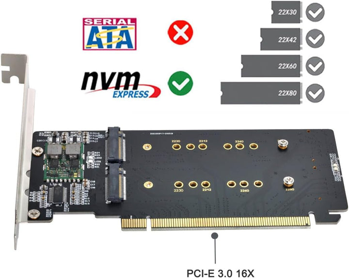 NFHK Combo M.2 NGFF B-Key & mSATA SSD to SATA 3.0 Adapter Converter Case Enclosure with Switch 4X NV