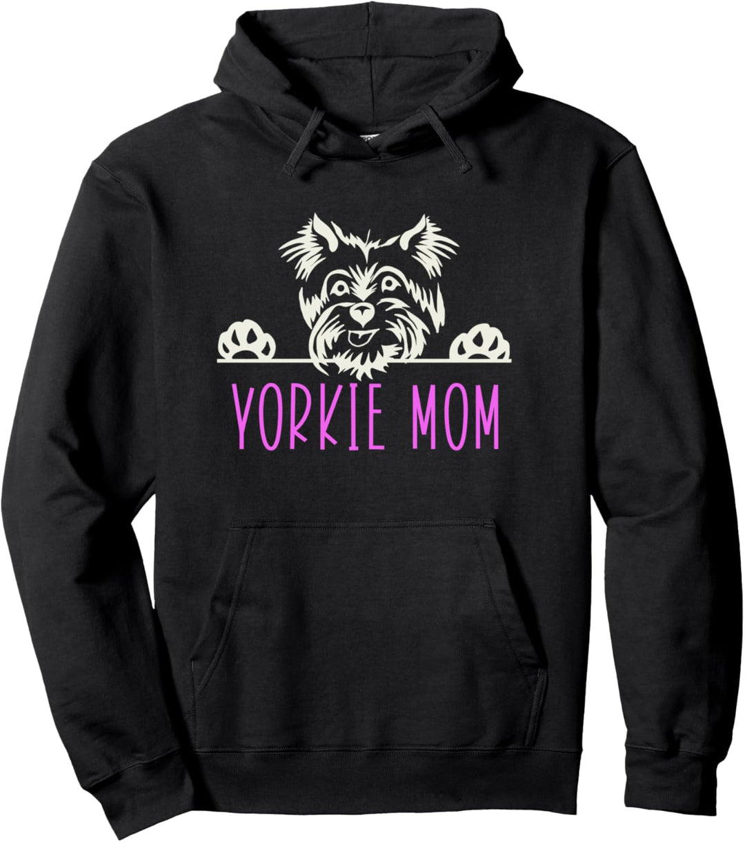 Yorkie Mom with Yorkshire Terrier Dog Pullover Hoodie