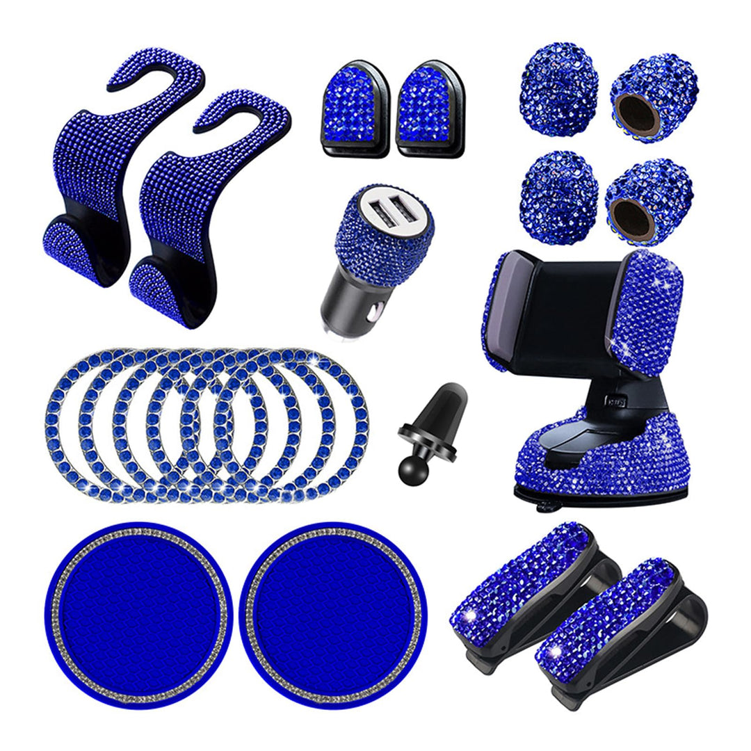 hifrom 20 Stück Bling Auto Zubehör Innenraum Frauen Glitzer, Bling Autozubehör Bling Car Accessories