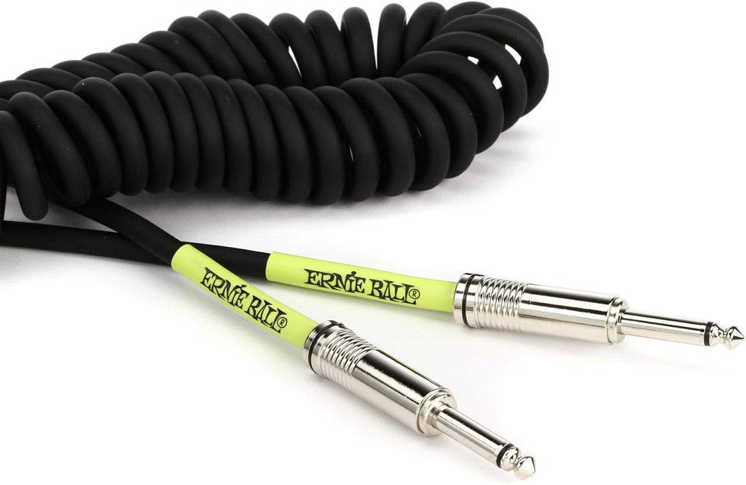 Ernie Ball Spiralkabel, gerade/gerade, 9,14 m, Schwarz 9,14 m Schwarz, 9,14 m Schwarz