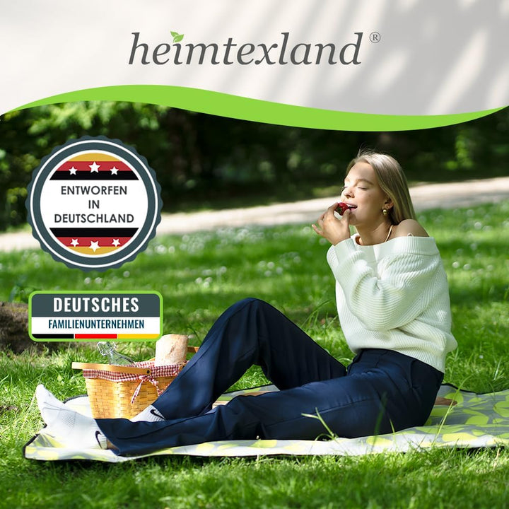 heimtexland XL Picknickdecke wasserdicht Outdoor Strandmatte Isomatte waschbar Campingdecke faltbar