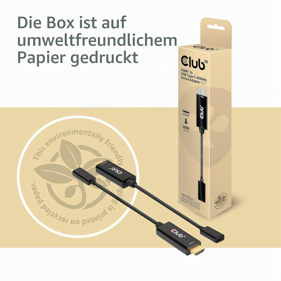 CLUB3D HDMI auf USB Typ-C 4K60Hz aktiver Adapter St./B.