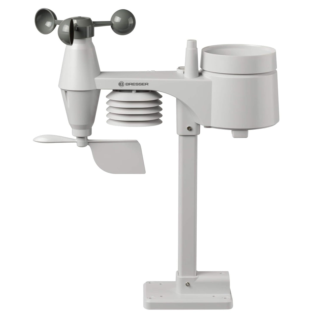 Bresser Wetterstation Funk mit Aussensensor Wetter Center 5-in-1, Schwarz