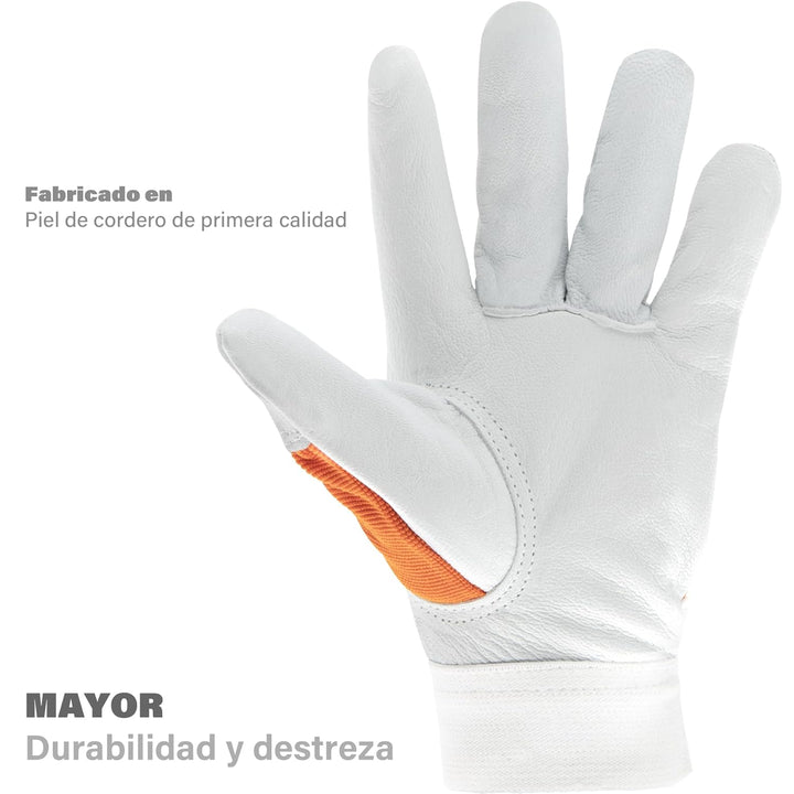EXBRIECO 1, 3, 6 oder 12 Paar, Gartenhandschuhe aus Leder, Lammfellhandschuhe, Arbeitshandschuhe aus