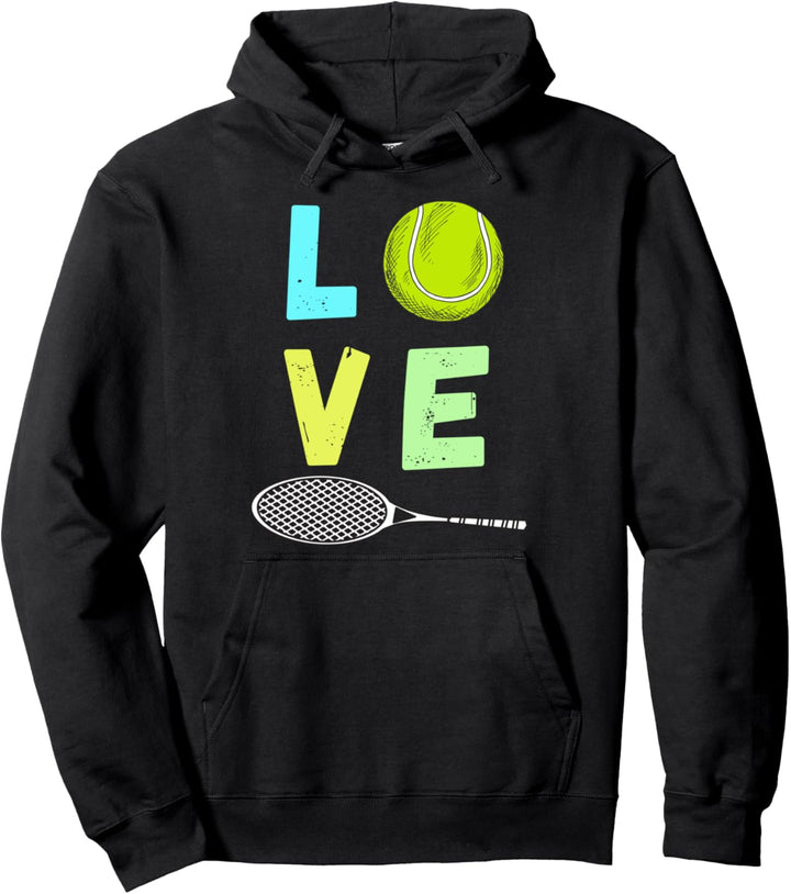 Liebe Tennisschläger Grafik Tennis Geschenk Pullover Hoodie