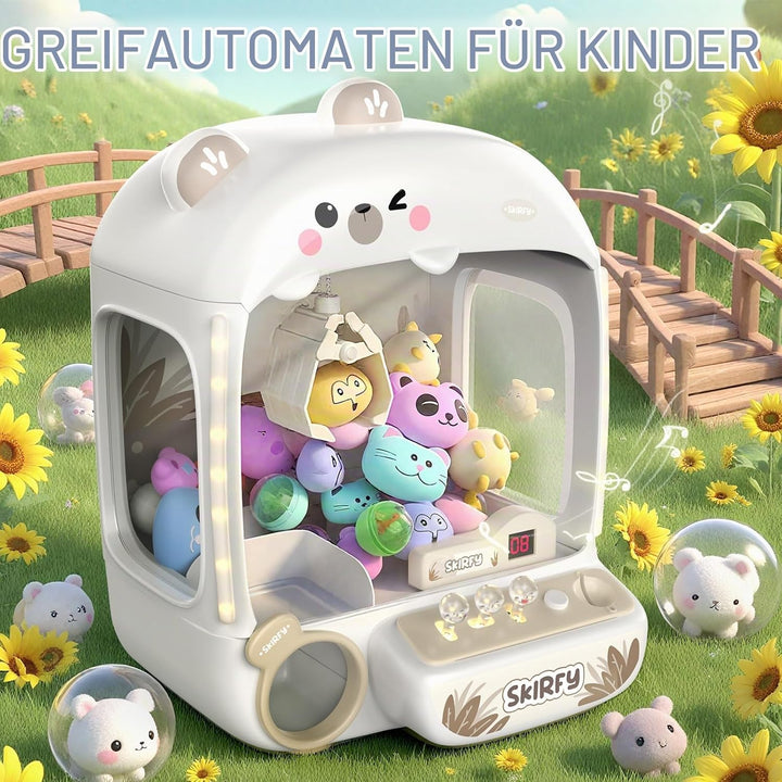 Skirfy Greifautomat für Kinder, Bärenspielzeug für Mädchen ab 6 Jahren, Mini-Verkaufsautomat für Kin
