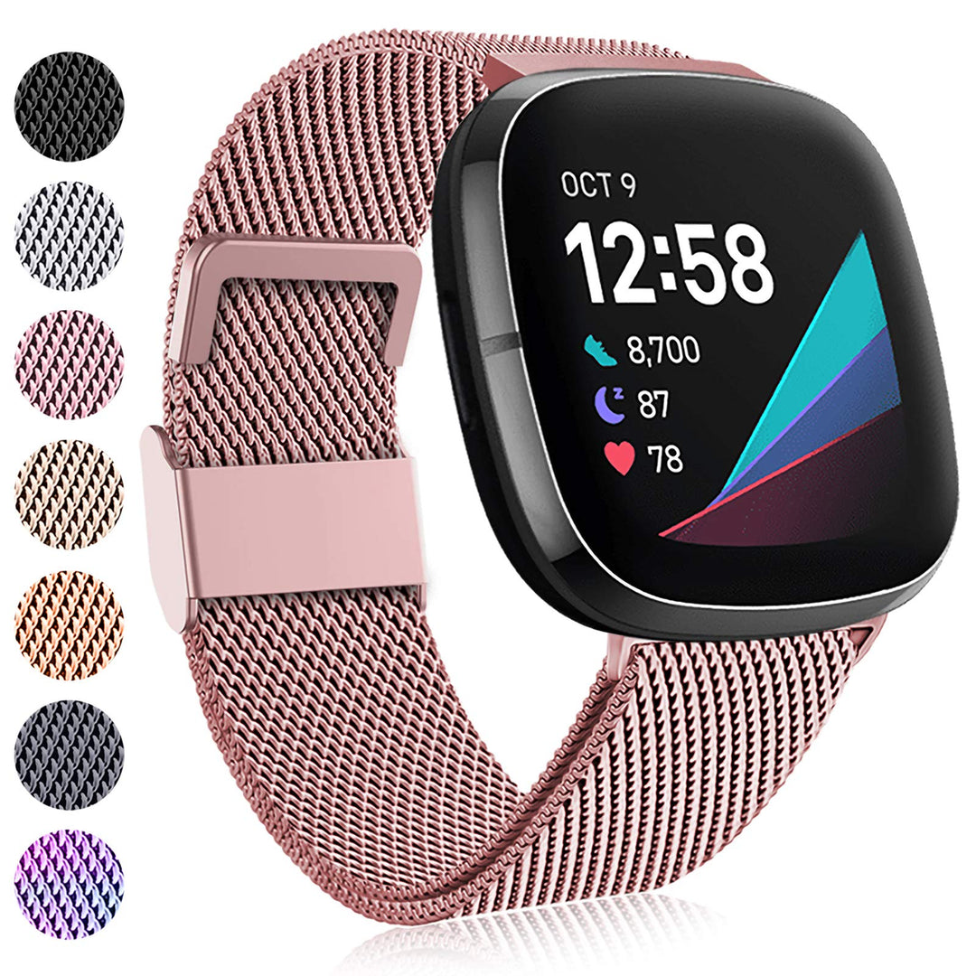 Faliogo Kompatibel mit Fitbit Versa 3 Armband/Fitbit Versa 4 Armband/Fitbit Sense Armband, Edelstahl
