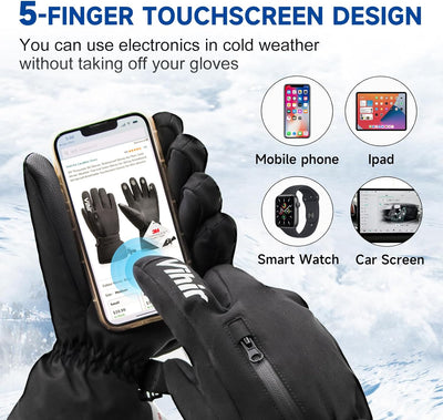 Vihir Skihandschuhe Herren & Damen Winterhandschuhe Thermo Handschuhe, Wasserdichte Touchscreen 3M T