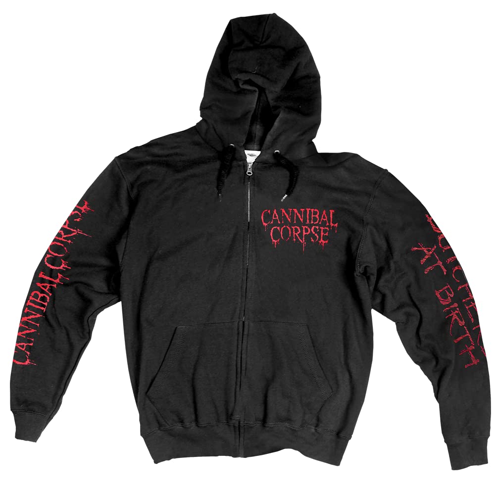 Cannibal Corpse Butchered at Birth 2019 Sweatshirt mit Kapuze für Herren M Schwarz, M Schwarz