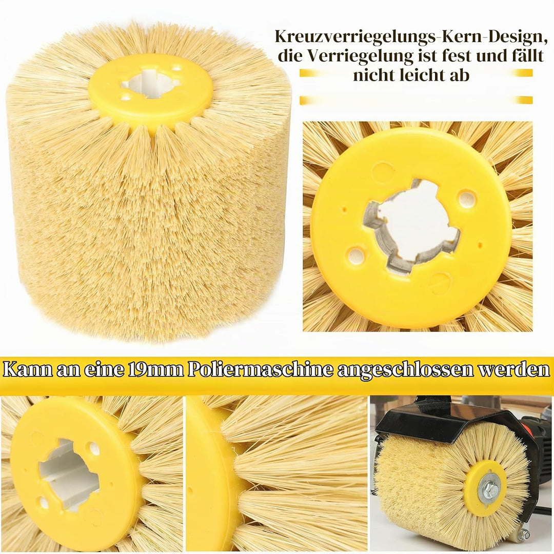 Schleifbürsten, 120x100mm Sisalbürste, Polierbürste zum Holzverarbeitung, Grit Bürste Bristle Bürste