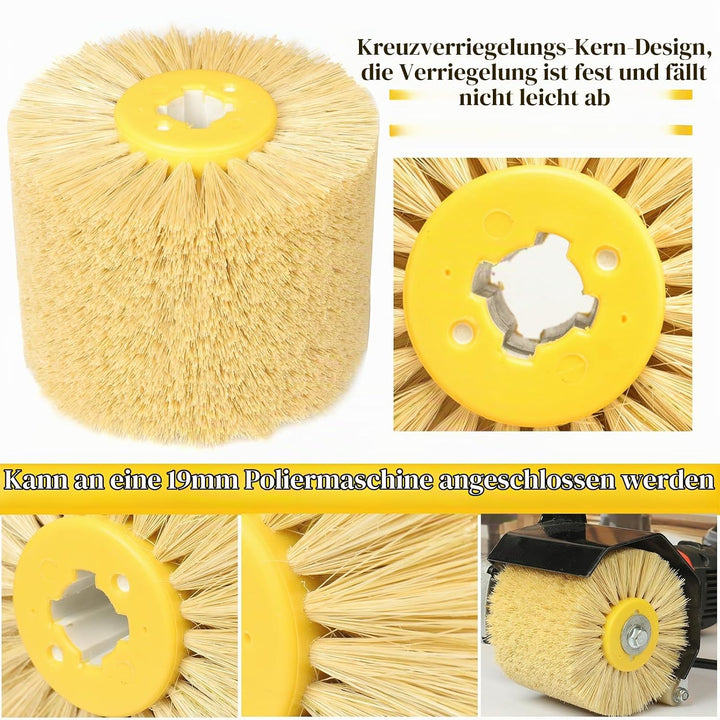 Schleifbürsten, 120x100mm Sisalbürste, Polierbürste zum Holzverarbeitung, Grit Bürste Bristle Bürste
