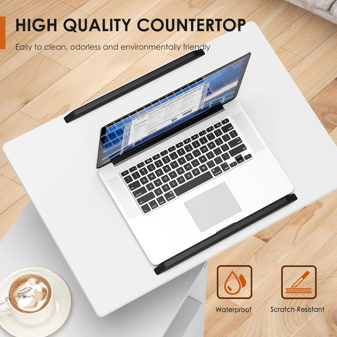 soges Betttisch Laptoptisch Sofatisch aus Holzwerkstoffen hochverstellbar mit drehbar Tischplatte ge