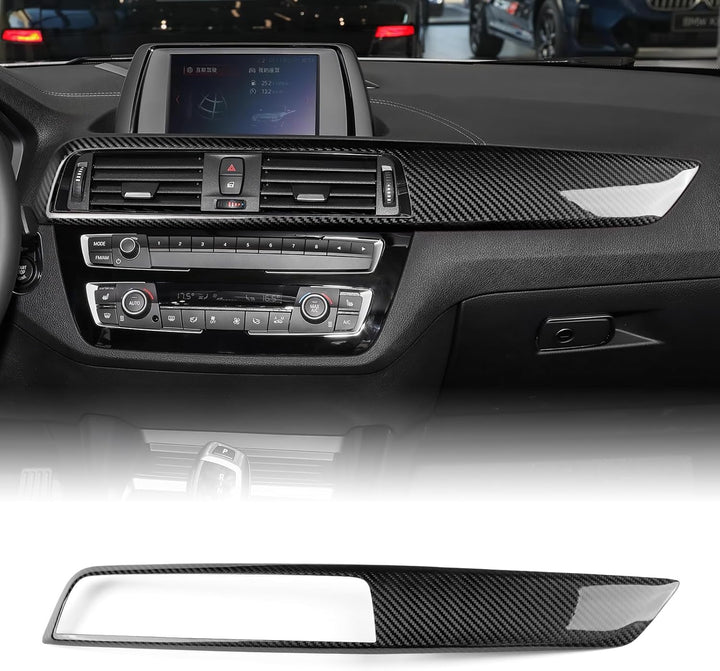 KUNGKIC Hartkohlefaser für BMW Auto Mittelkonsole Co-Pilotin Armaturenbrett Trimmen Abdeckung Aufkle