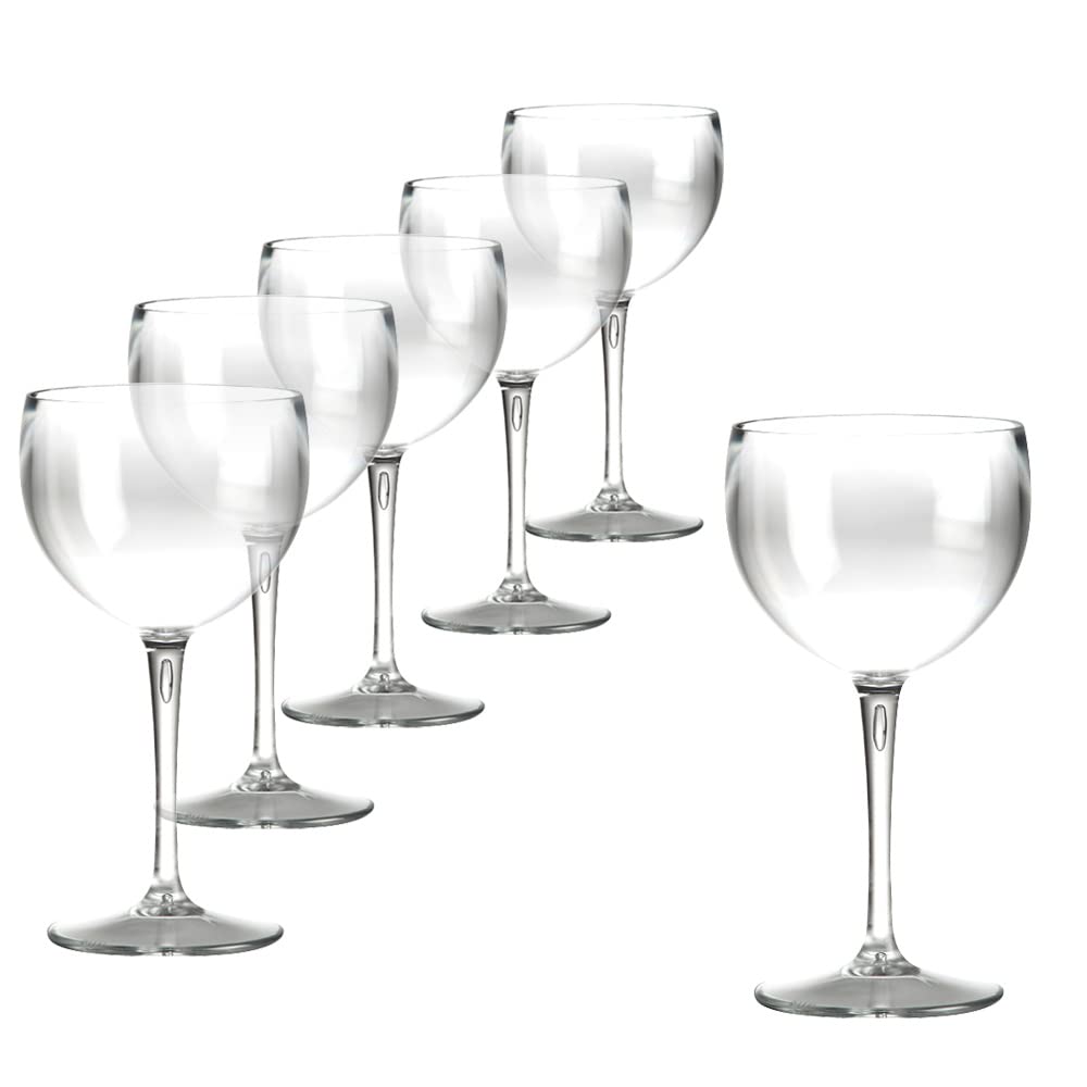 Ballonglas Weinglas aus Kunststoff Weinbecher Plastik Rotweinglas Transparent 40 cl. Set 6 Stück, Tr